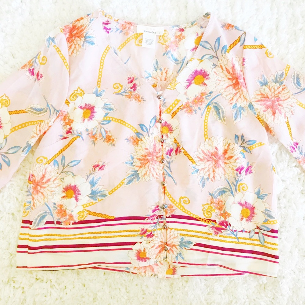 Floral v-neck blouse